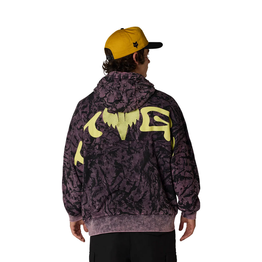 Fox Image Print Fleece Pullover